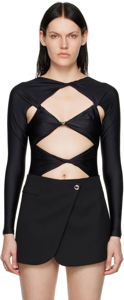 Coperni Black Cutout Bodysuit In Black