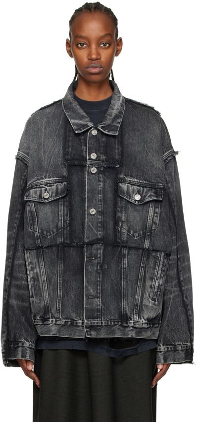 Balenciaga Cut-up Deconstructed Denim Jacket In Noir/iceberg W | ModeSens