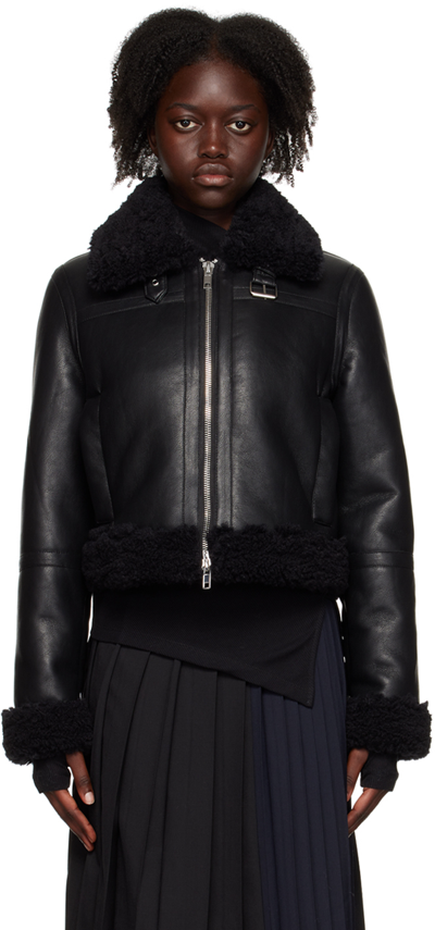 Shop Stand Studio Black Lorelle Faux-leather Jacket In 89000 Black/black