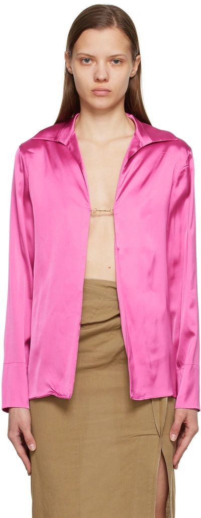 Shop Jacquemus Pink Le Papier 'la Chemise Notte' Shirt In 430 Pink