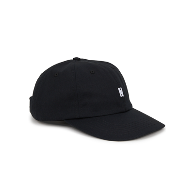 Shop Norse Projects Sports Logo Cotton-twill Cap In Black