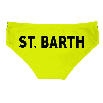 Shop Mc2 Saint Barth Yellow Fluo Man Swim Briefs