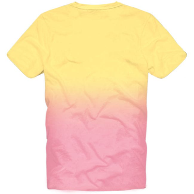 Shop Mc2 Saint Barth Yellow And Pink Gradient Print Man T-shirt
