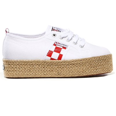 Shop Mc2 Saint Barth Womens White Superga® Platform Sneakers - Special Edition