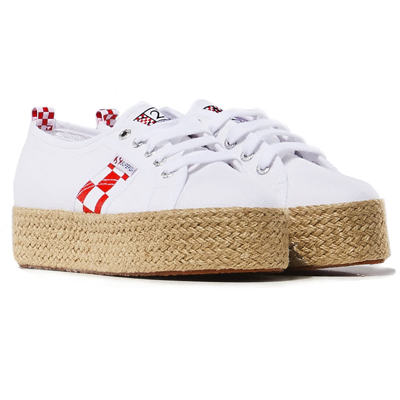 Shop Mc2 Saint Barth Womens White Superga® Platform Sneakers - Special Edition