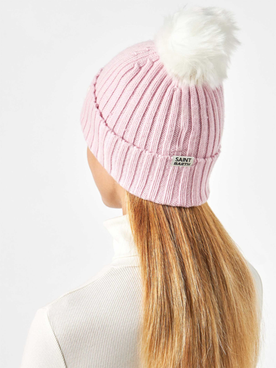 Mc2 Saint Barth Snow Angel Pom-pom Hat In Pink