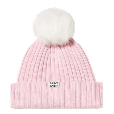 Mc2 Saint Barth Snow Angel Pom-pom Hat In Pink