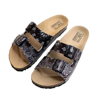 Mc2 Saint Barth Woman Black Cork Sandals In Black