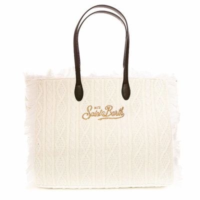 Mc2 Saint Barth White Tricot Bag In White