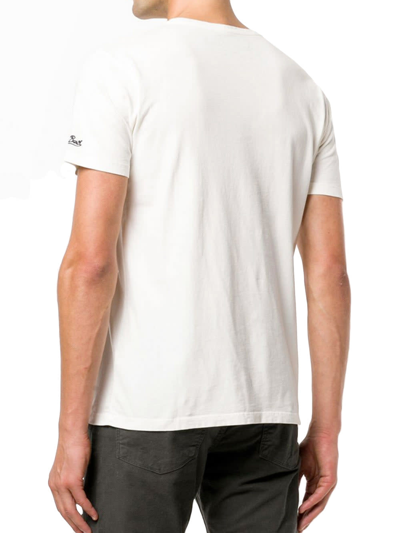 Mc2 Saint Barth White T-shirt Man Red Bombardino & Slittino Print In White