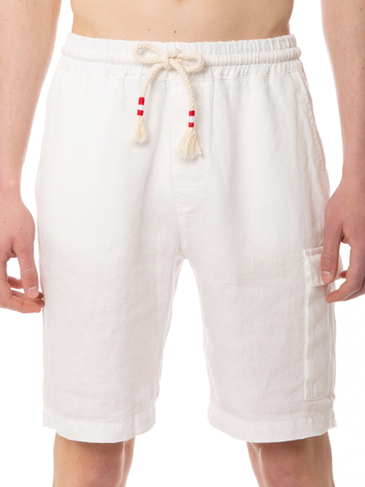 Shop Mc2 Saint Barth White Linen Bermuda Shorts
