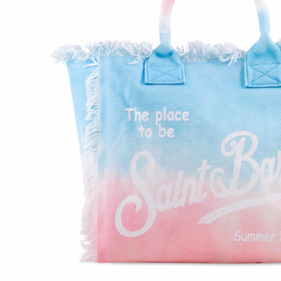Shop Mc2 Saint Barth Vanity Tie Dye Canvas Shoulder Bag In Blue
