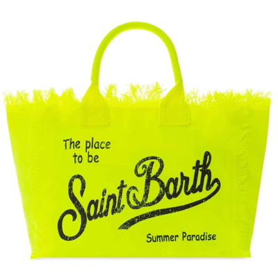 Shop Mc2 Saint Barth Vanity Fluo Yellow Shoulder Bag