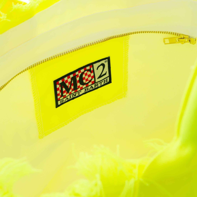 Shop Mc2 Saint Barth Vanity Fluo Yellow Shoulder Bag