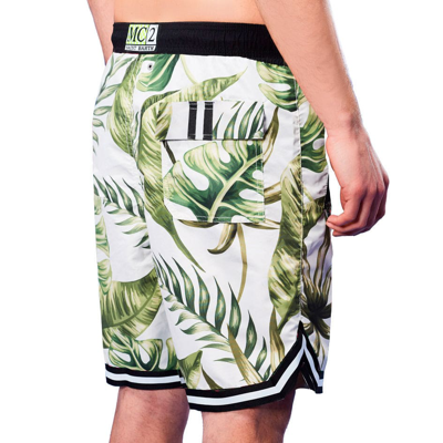 Mc2 Saint Barth Tropical Print Swim Shorts Surf Style In White