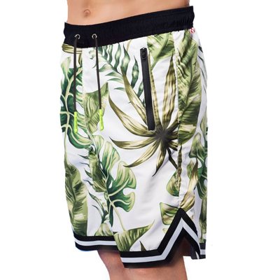 Mc2 Saint Barth Tropical Print Swim Shorts Surf Style In White