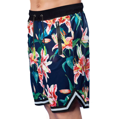 Mc2 Saint Barth Tropical Print Swim Shorts Surf Style In Blue