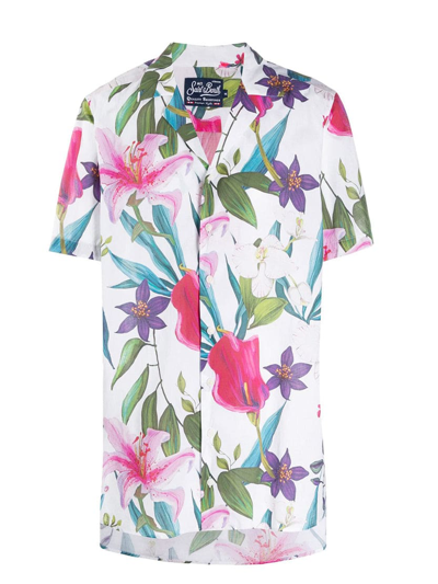 Mc2 Saint Barth Tropical Print Man Shirt In Multicolor