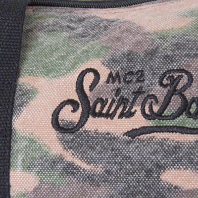 Mc2 Saint Barth Travel Duffel Bag With Camouflage Print In Green