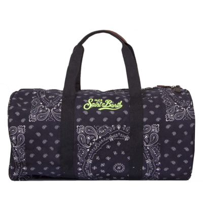 Shop Mc2 Saint Barth Travel Duffel Bag With Black Bandanna Print
