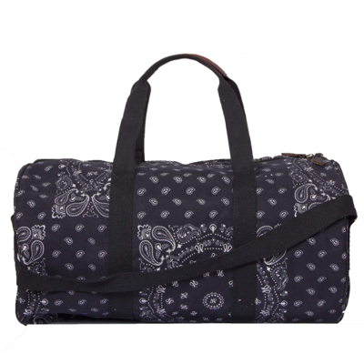 Shop Mc2 Saint Barth Travel Duffel Bag With Black Bandanna Print