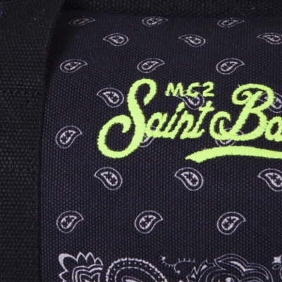 Shop Mc2 Saint Barth Travel Duffel Bag With Black Bandanna Print