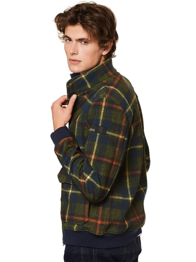 Shop Mc2 Saint Barth Man Thermo Jacket With Tartan Print In Blue