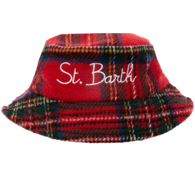 Shop Mc2 Saint Barth Tartan Bucket Hat In Red