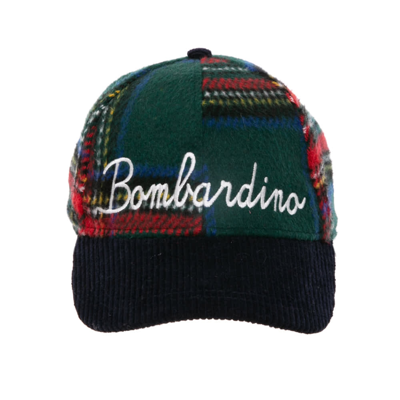 Shop Mc2 Saint Barth Tartan Baseball Cap With Bombardino Embroidery In Blue