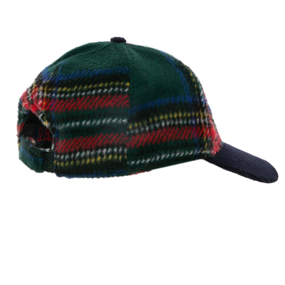 Shop Mc2 Saint Barth Tartan Baseball Cap With Bombardino Embroidery In Blue