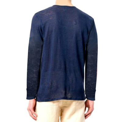 Shop Mc2 Saint Barth T-shirt Man Blue Navy Linen
