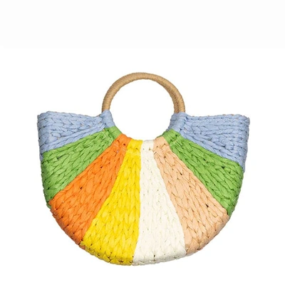 Mc2 Saint Barth Straw Bags With Round Handle In Multicolor