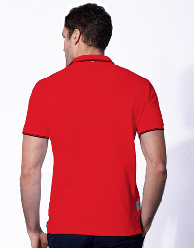Mc2 Saint Barth Red Piquet Polo With St. Barth Check Logo In Red