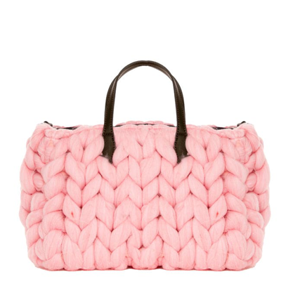 Shop Mc2 Saint Barth Pink Jumbo Tricot Vivian Handbag