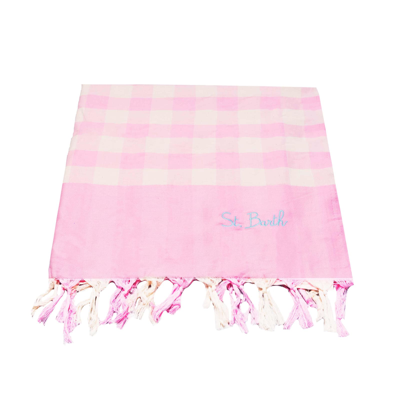 Shop Mc2 Saint Barth Pink Big Vichy Fabric Towel