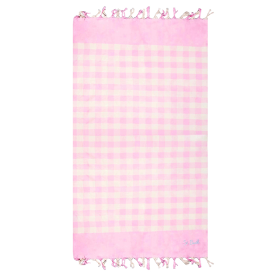 Shop Mc2 Saint Barth Pink Big Vichy Fabric Towel