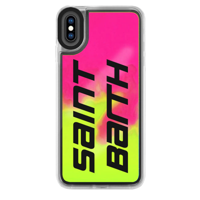 Shop Mc2 Saint Barth Pink And Yellow Fluo Degradè Cover For Iphone X And Xs
