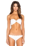 Marysia Antibes Scalloped Bandeau Bikini Top In Off White