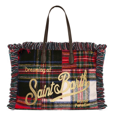 Mc2 Saint Barth Patchwork Tartan Bag In Multicolor