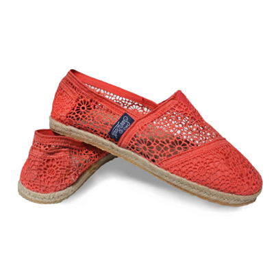 Mc2 Saint Barth Peach Pink Macramè Espadrillas In Pink