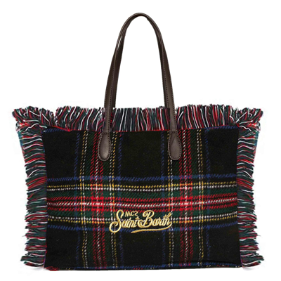 Shop Mc2 Saint Barth Vanity Wooly Patchwork Tartan Shoulder Bag In Multicolor