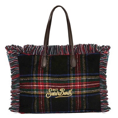 Mc2 Saint Barth Patchwork Tartan Bag In Multicolor