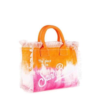 Mc2 Saint Barth Orange And Fucsia Cotton Canvas Bag In Orange