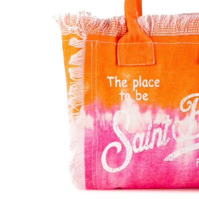 Mc2 Saint Barth Orange And Fucsia Cotton Canvas Bag In Orange
