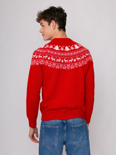 Mc2 Saint Barth Norwegian Style Man Red Sweater In Red