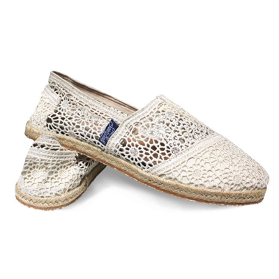 Shop Mc2 Saint Barth Off White Macramè Espadrillas