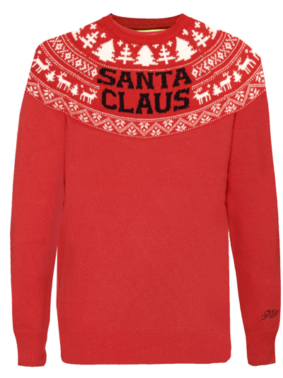 Mc2 Saint Barth Norwegian Style Man Red Sweater In Red