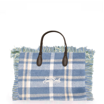 Mc2 Saint Barth Multicolor Tartan Handbag In Blue
