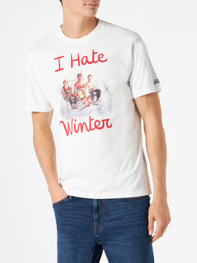 Mc2 Saint Barth Arnott Hate Winter Graphic T-shirt In White