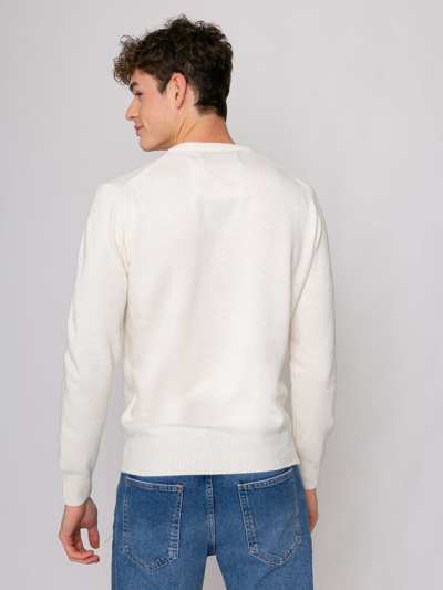 Shop Mc2 Saint Barth Man White Sweater Après Ski Print